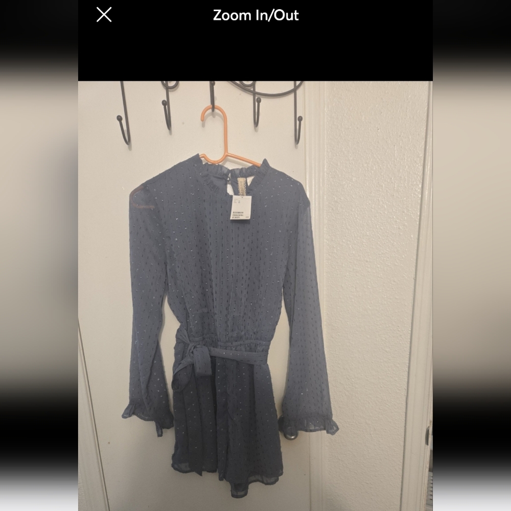 H&m divided romper navy blue long sleeve